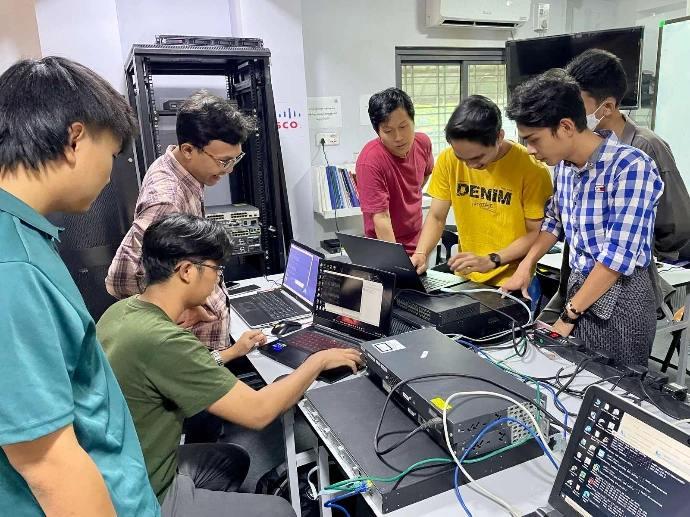 NIT College students learning and working on projects